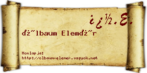 Ölbaum Elemér névjegykártya